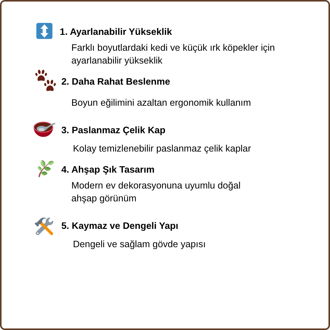 Kedi Köpek - Mama & Su Kabı - Yükseklik Ayarlı