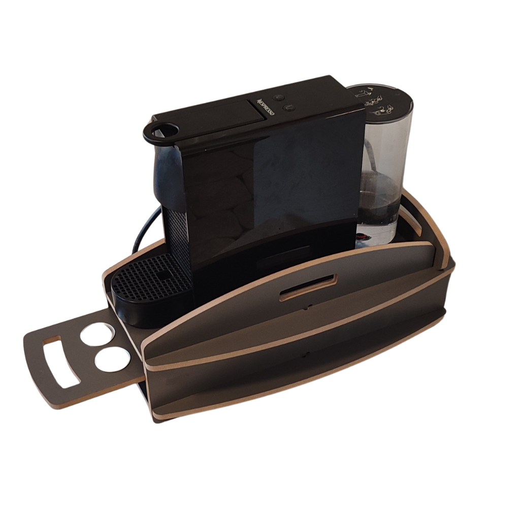 USTAAGAC Nespresso Kapsül Standı ve Çekmecesi – Kahve Makinesi Altlığı, Kapsül Düzenleyici Organizer (20x38x15 cm)