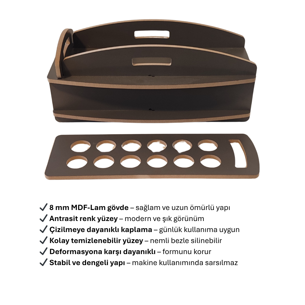 USTAAGAC Nespresso Kapsül Standı ve Çekmecesi – Kahve Makinesi Altlığı, Kapsül Düzenleyici Organizer (20x38x15 cm)