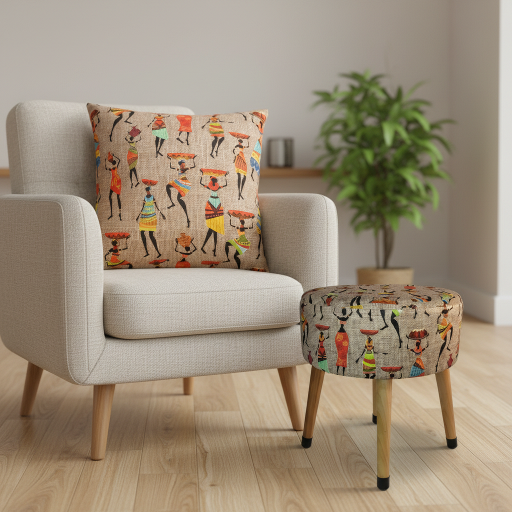 Etna Afrika Desenli Dekoratif Kırlent Kılıfı – 40x40 cm