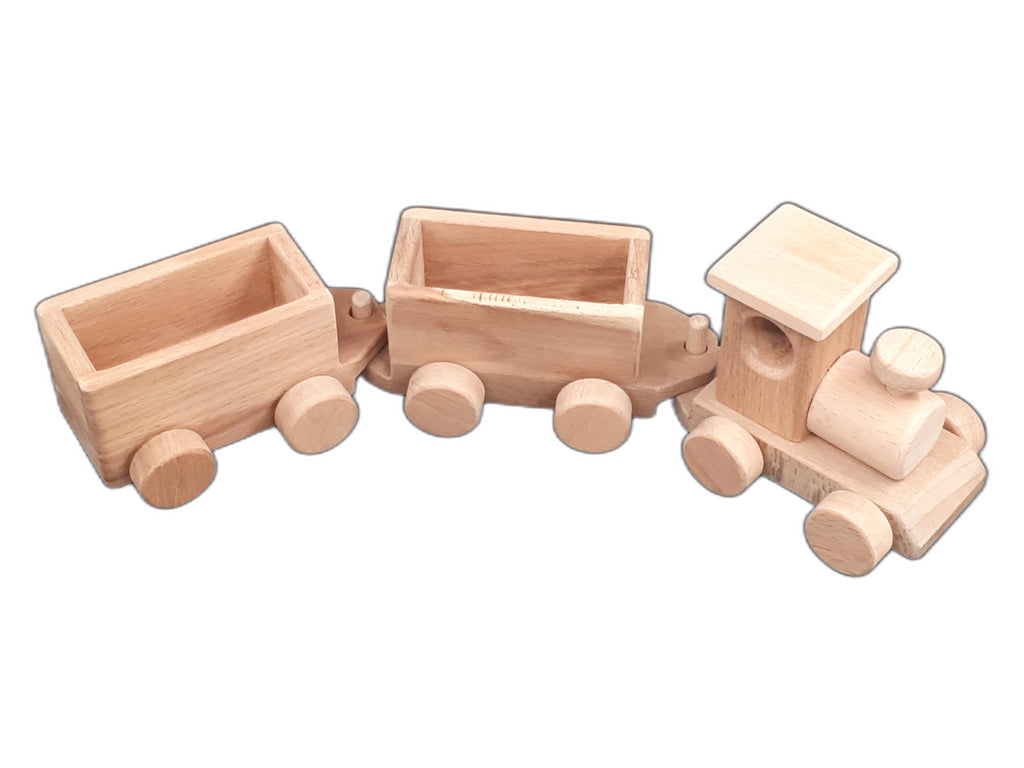 Montessori Ahşap Tren Oyuncağı – Doğal Kayın Ağacı, Eğitici ve Güvenli Çocuk Oyuncağı (2–5 Yaş)