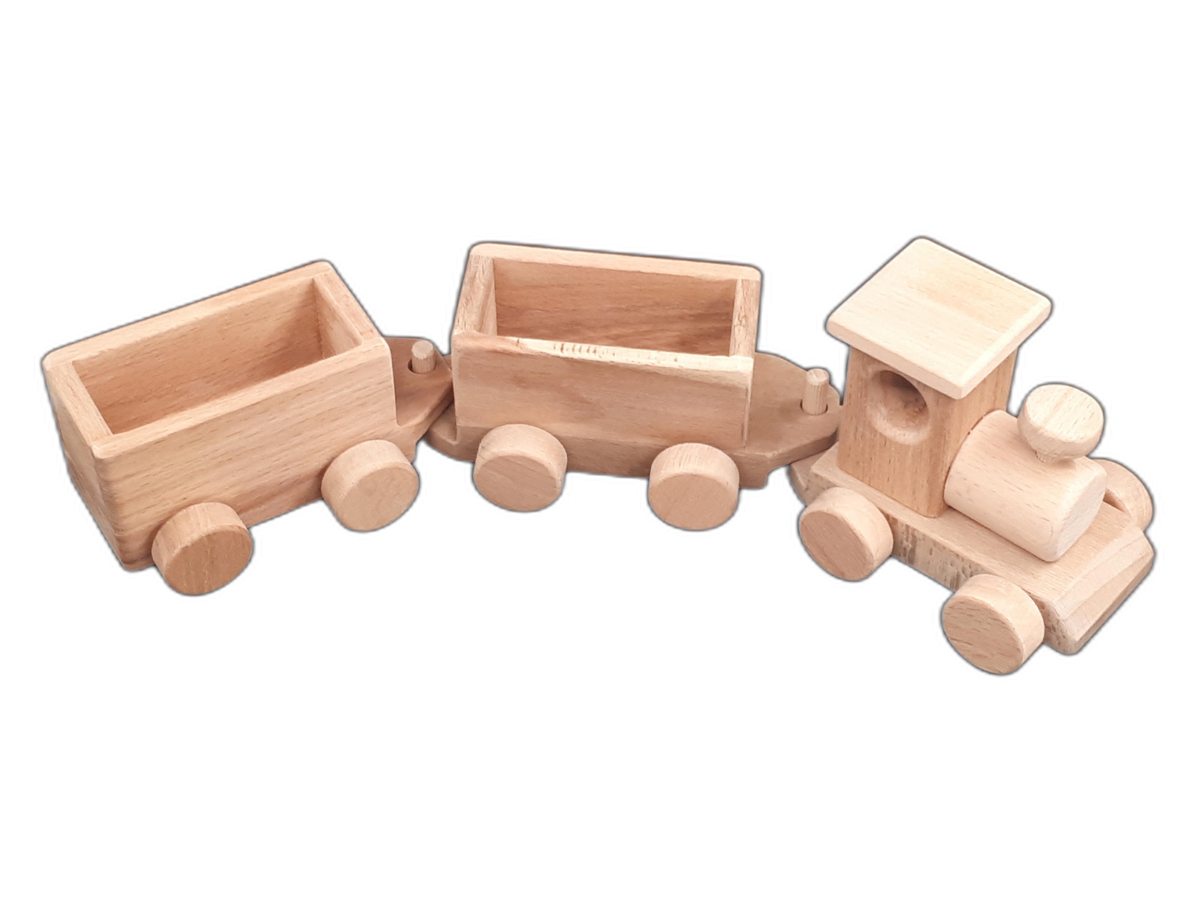 Montessori Ahşap Tren Oyuncağı – Doğal Kayın Ağacı, Eğitici ve Güvenli Çocuk Oyuncağı (2–5 Yaş)