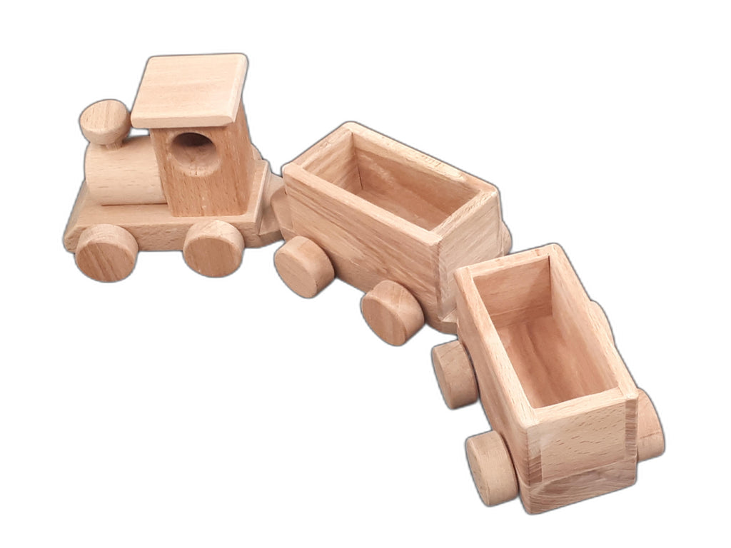 Montessori Ahşap Tren Oyuncağı – Doğal Kayın Ağacı, Eğitici ve Güvenli Çocuk Oyuncağı (2–5 Yaş)