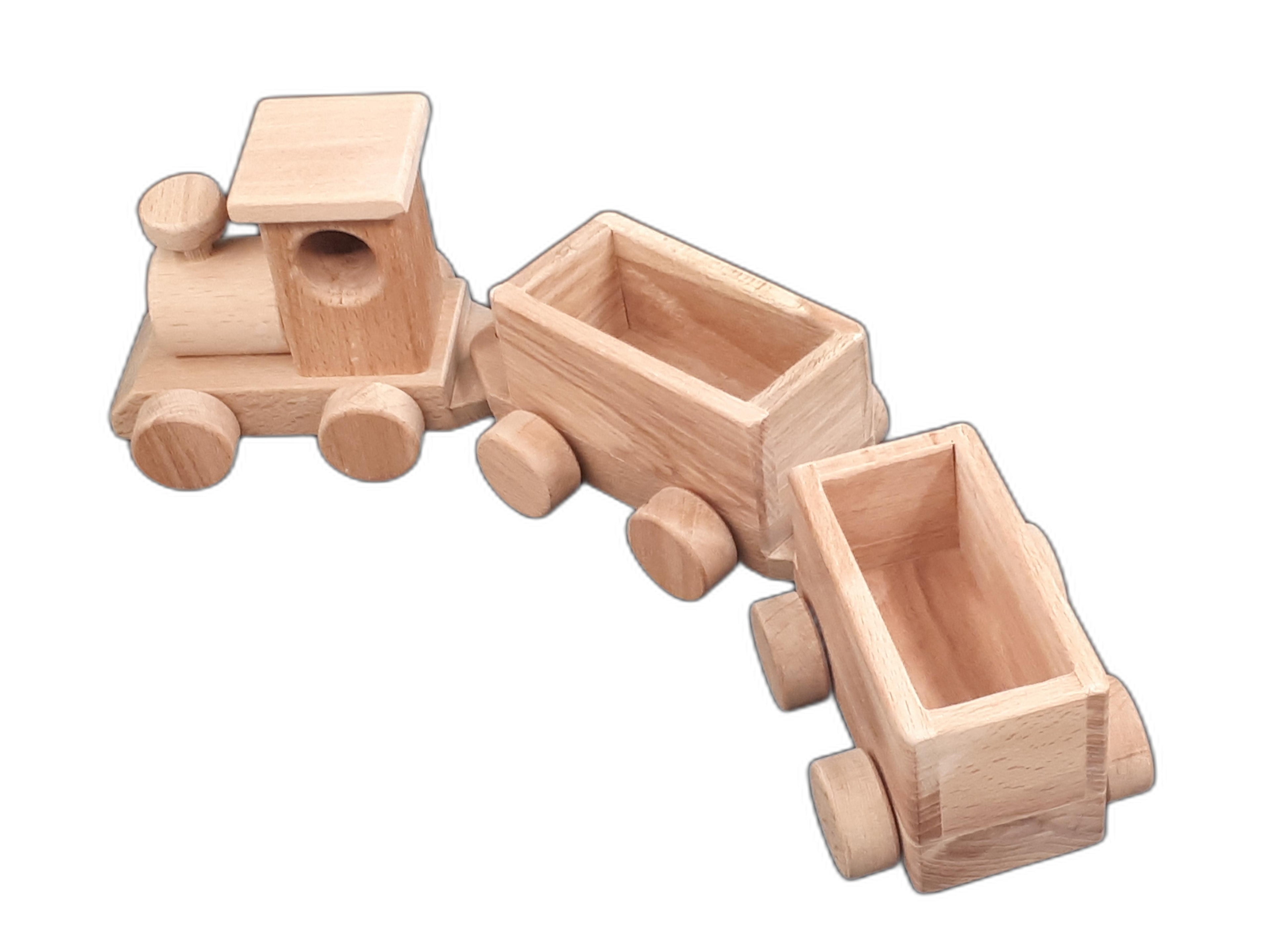 Montessori Ahşap Tren Oyuncağı – Doğal Kayın Ağacı, Eğitici ve Güvenli Çocuk Oyuncağı (2–5 Yaş)