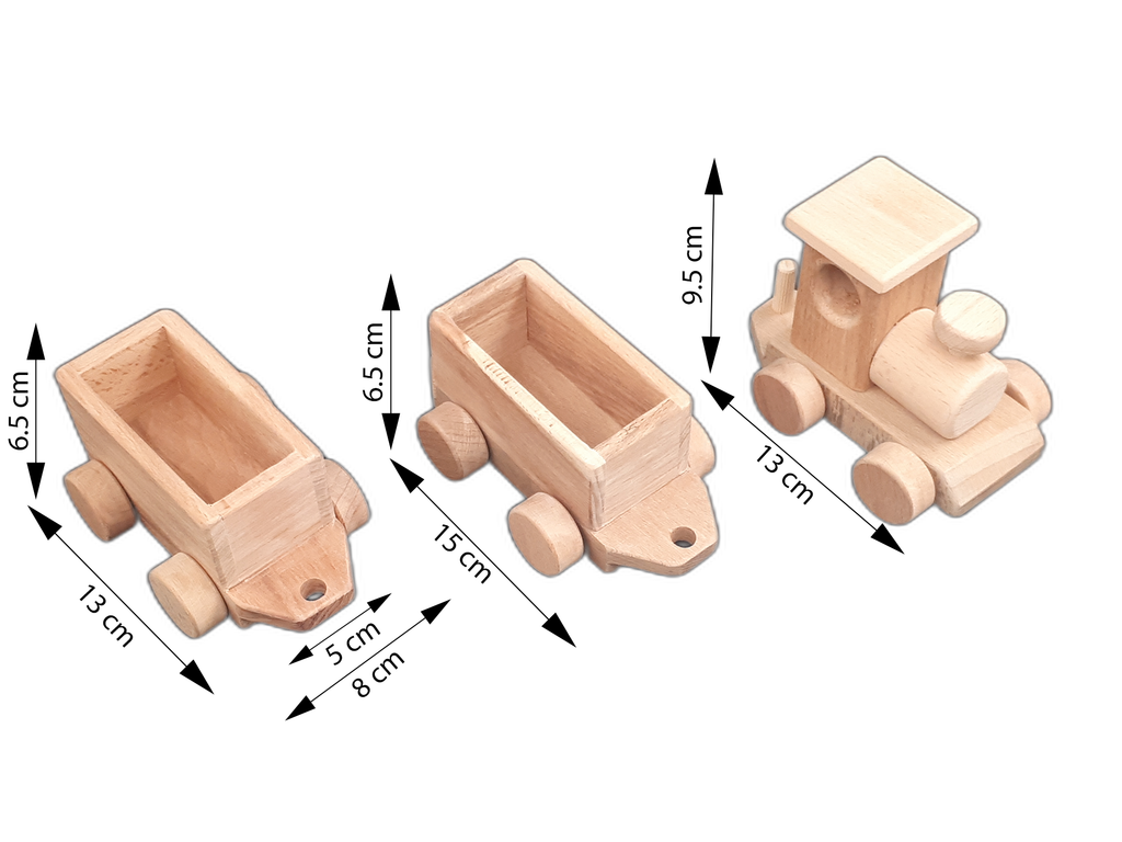 Montessori Ahşap Tren Oyuncağı – Doğal Kayın Ağacı, Eğitici ve Güvenli Çocuk Oyuncağı (2–5 Yaş)