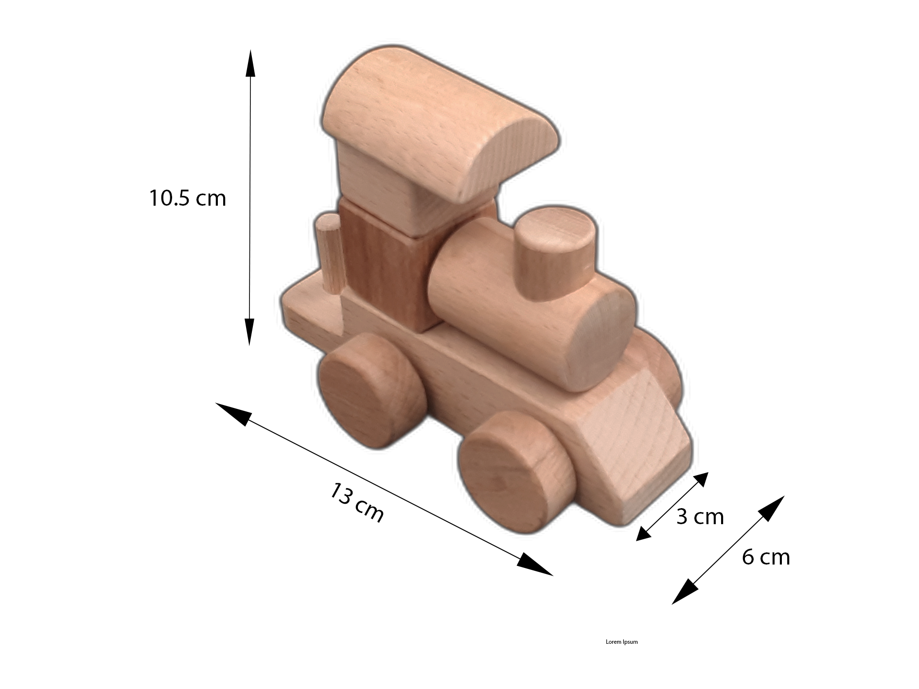 Montessori Ahşap Eğitici Tren Oyuncağı – Doğal Kayın Ağacı, Eğitici ve Güvenli Çocuk Oyuncağı (2–5 Yaş)