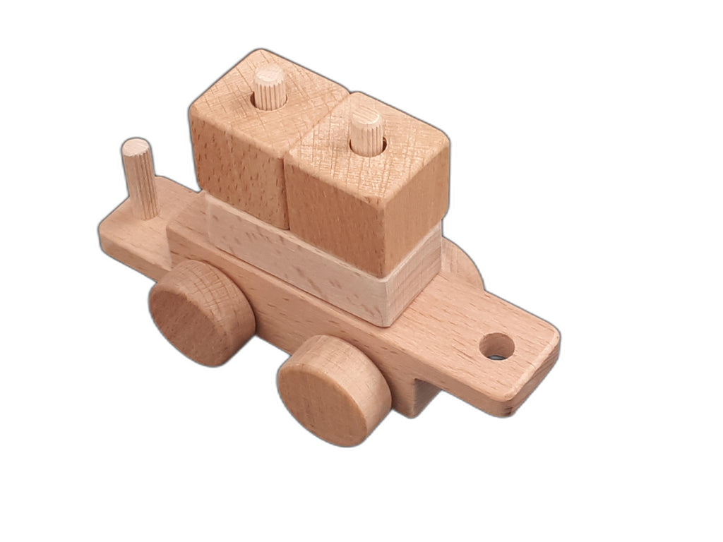 Montessori Ahşap Eğitici Tren Oyuncağı – Doğal Kayın Ağacı, Eğitici ve Güvenli Çocuk Oyuncağı (2–5 Yaş)