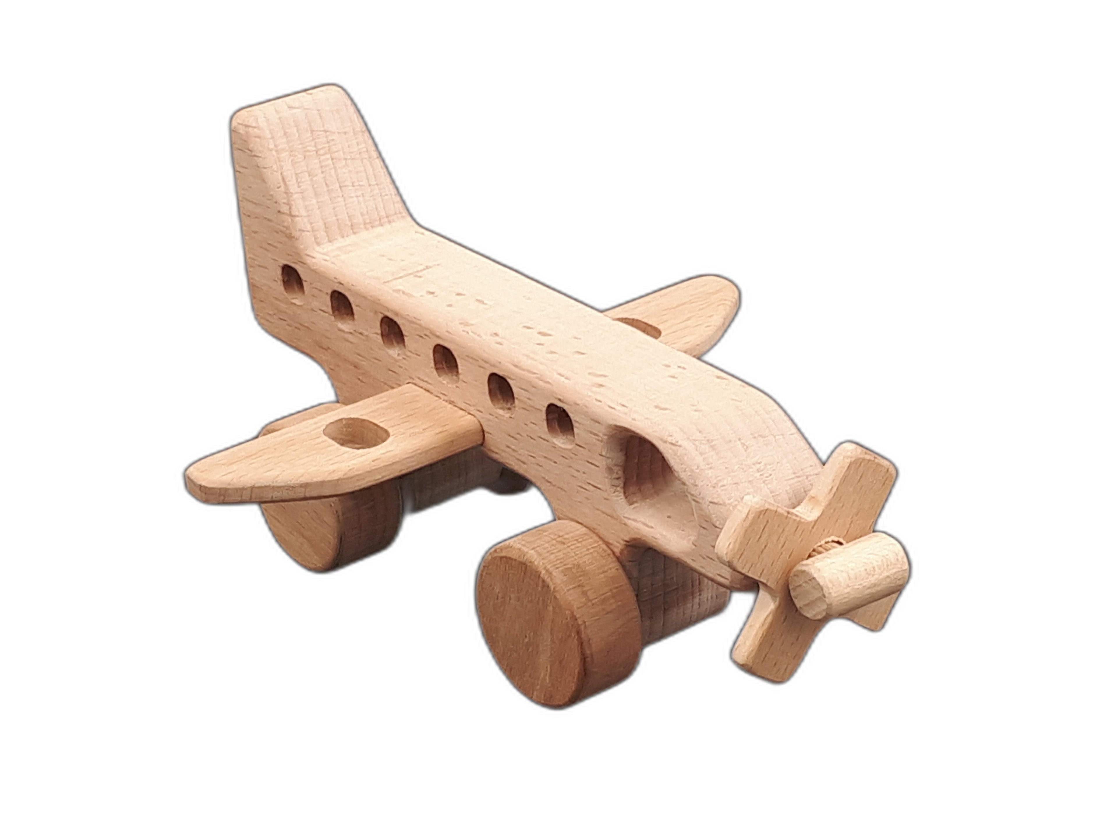 Montessori Tarzı Ahşap Uçak Oyuncağı – Doğal Kayın Ağacı, Eğitici ve Güvenli Çocuk Oyuncağı (2–5 Yaş)