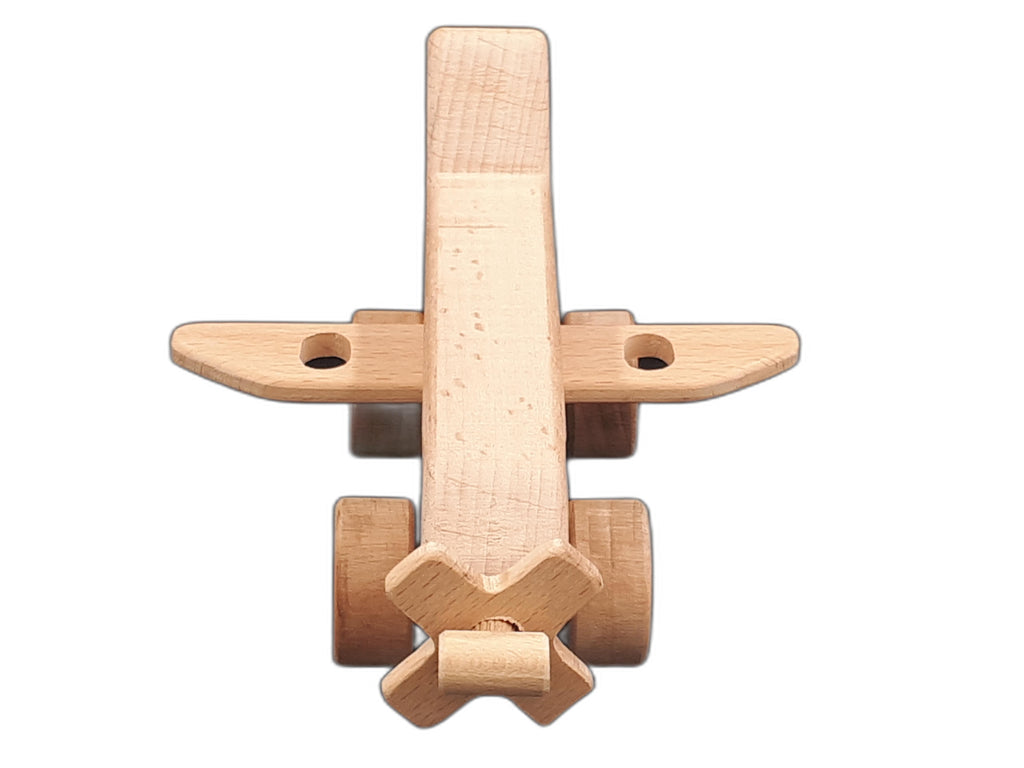 Montessori Tarzı Ahşap Uçak Oyuncağı – Doğal Kayın Ağacı, Eğitici ve Güvenli Çocuk Oyuncağı (2–5 Yaş)