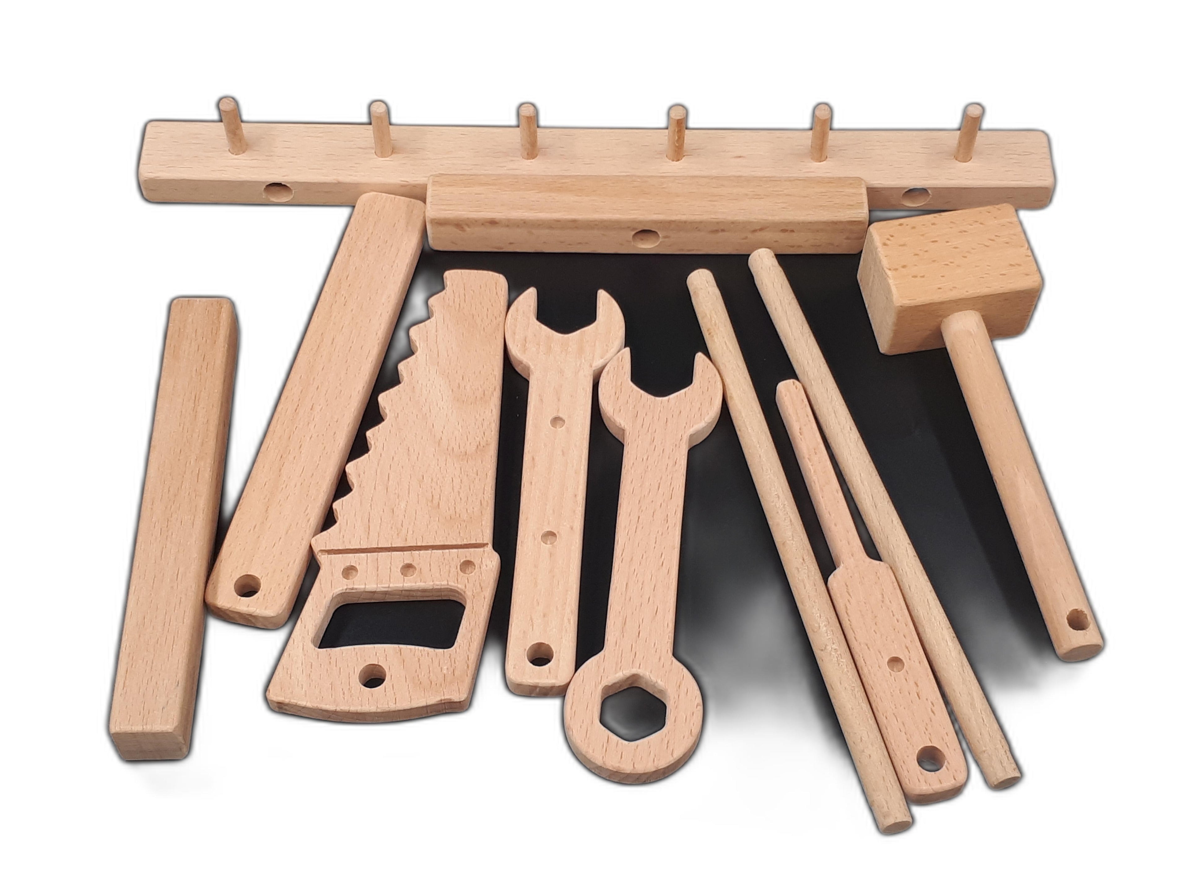 Montessori Tarzı Ahşap Oyuncak Alet Tezgâhı – Doğal Kayın Ağacı, Eğitici ve Güvenli Çocuk Oyuncağı (3–6 Yaş)