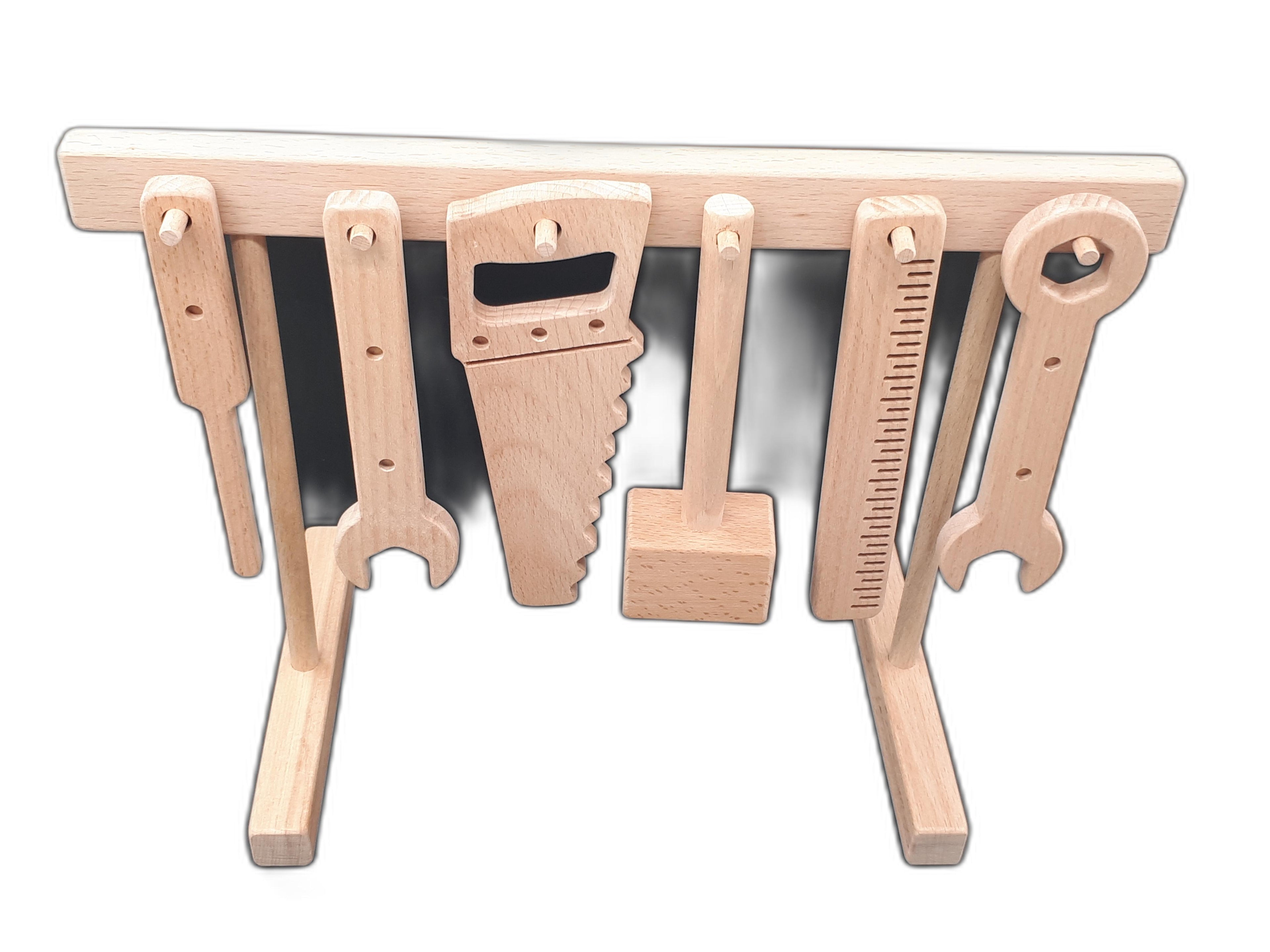 Montessori Tarzı Ahşap Oyuncak Alet Tezgâhı – Doğal Kayın Ağacı, Eğitici ve Güvenli Çocuk Oyuncağı (3–6 Yaş)