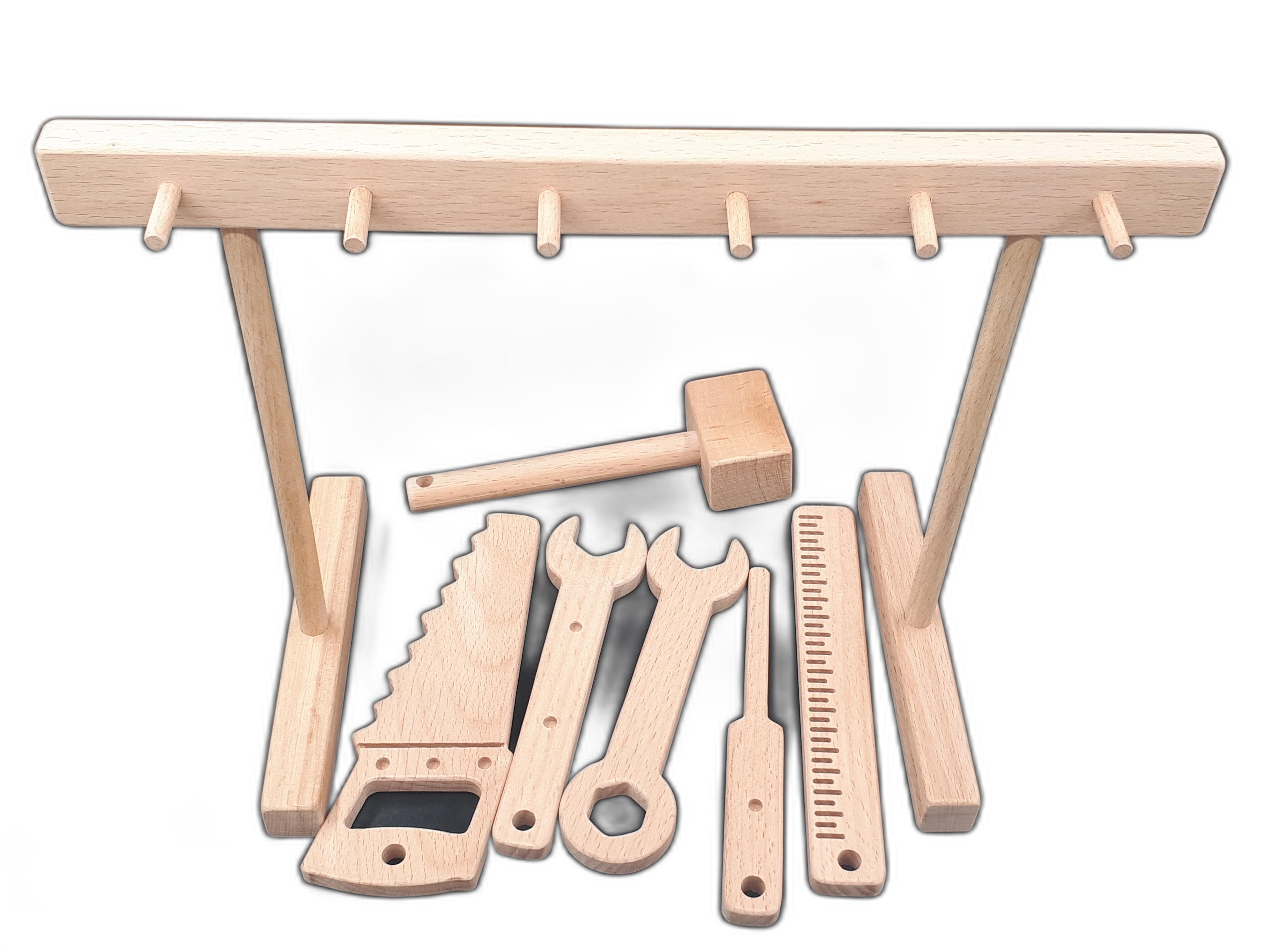 Montessori Tarzı Ahşap Oyuncak Alet Tezgâhı – Doğal Kayın Ağacı, Eğitici ve Güvenli Çocuk Oyuncağı (3–6 Yaş)