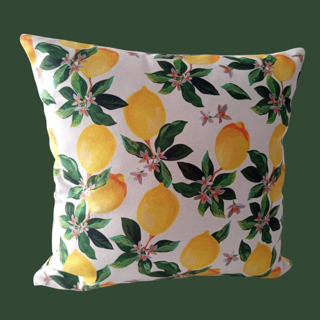 USTAAGAC El Yapımı Limon Desenli Neşeli Dekoratif Kırlent Kılıfı – 40x40 cm
