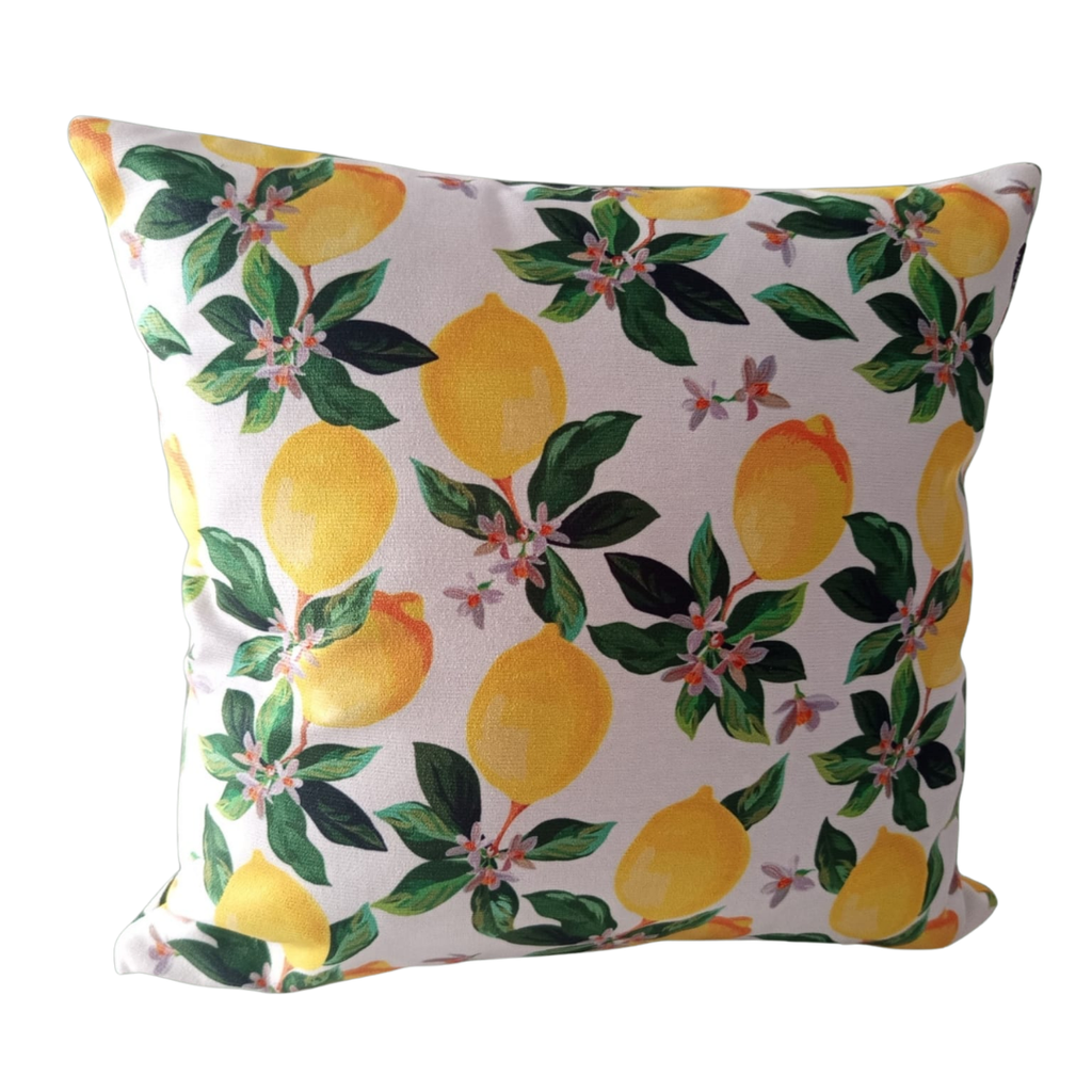 USTAAGAC El Yapımı Limon Desenli Neşeli Dekoratif Kırlent Kılıfı – 40x40 cm