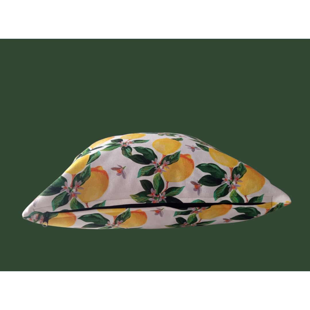 USTAAGAC El Yapımı Limon Desenli Neşeli Dekoratif Kırlent Kılıfı – 40x40 cm