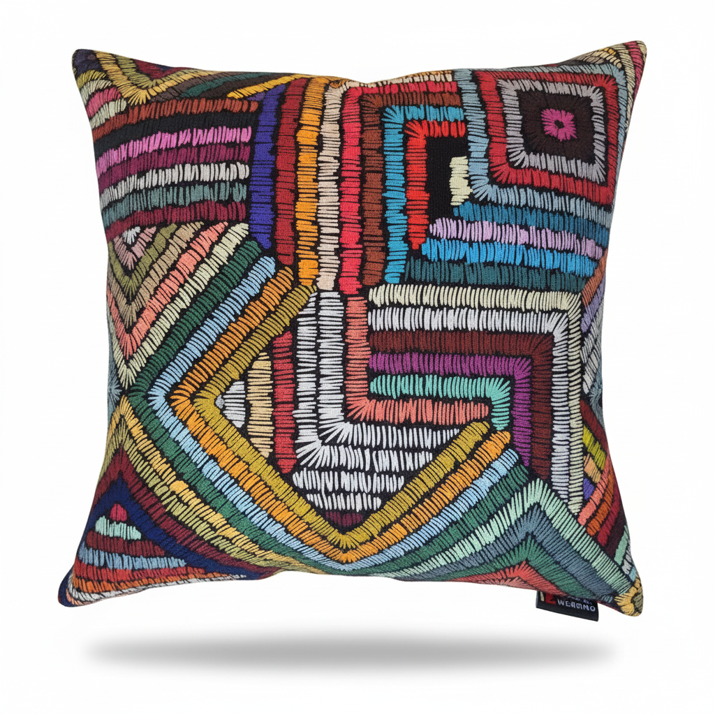 Etnik Desenli Dekoratif Kırlent Kılıfı – 40x40 cm