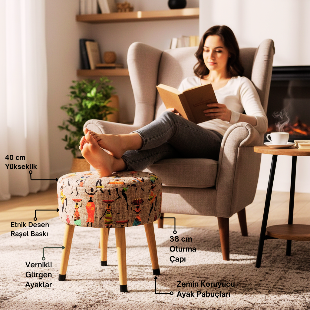 Puf Koltuk Tabure - Etna Ütopya Kadın