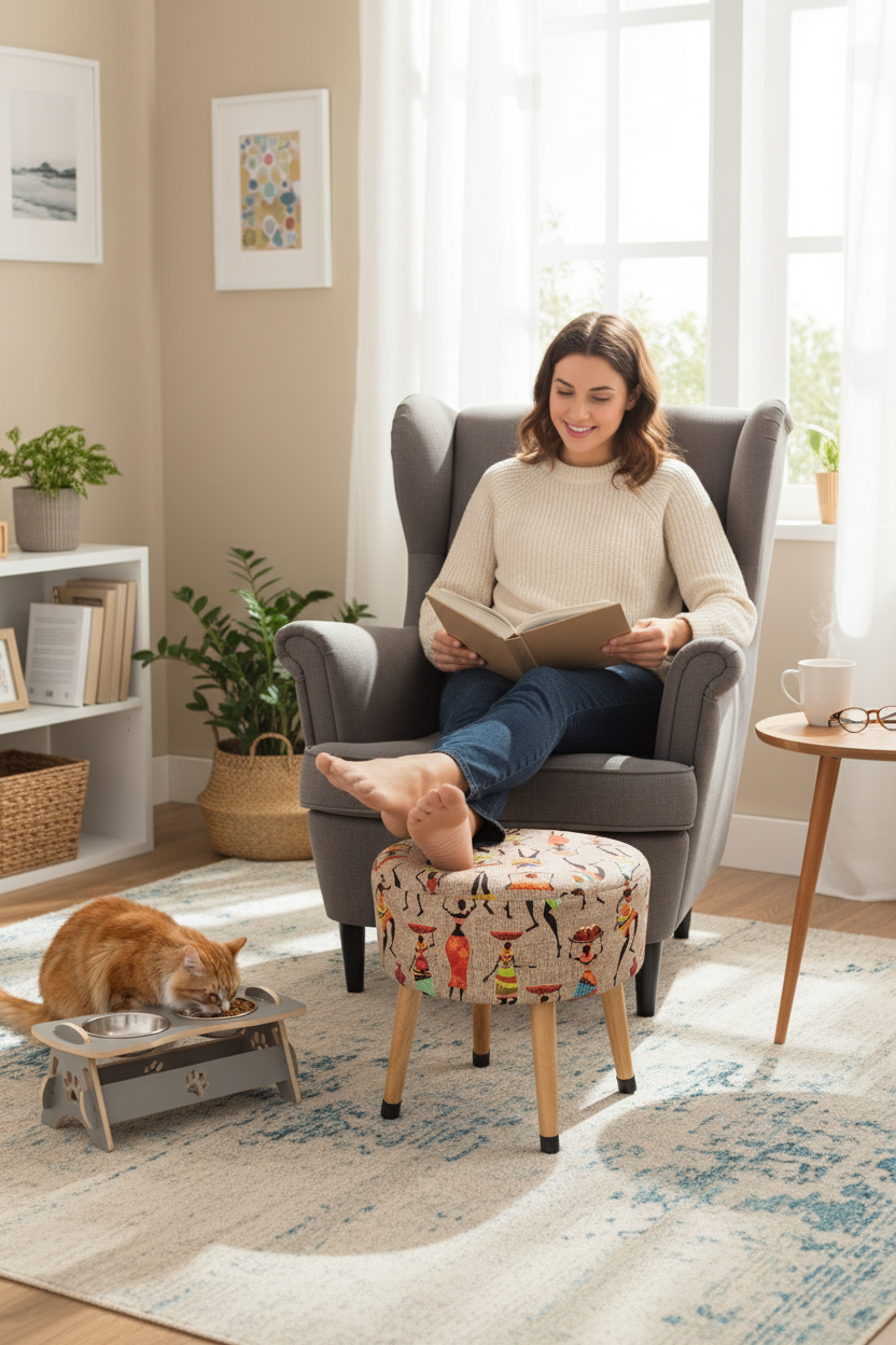 Kedi Köpek - Mama & Su Kabı -  Antrasit Renk - Çelik Hazne Kap