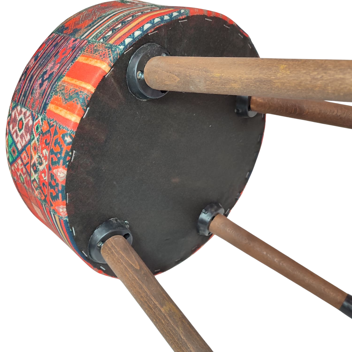 Puf Koltuk Tabure - Anadolu Kilim - Ahşap Ayaklı