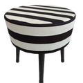 Puf Koltuk Tabure - Zebra Desenli - Ahşap Ayaklı