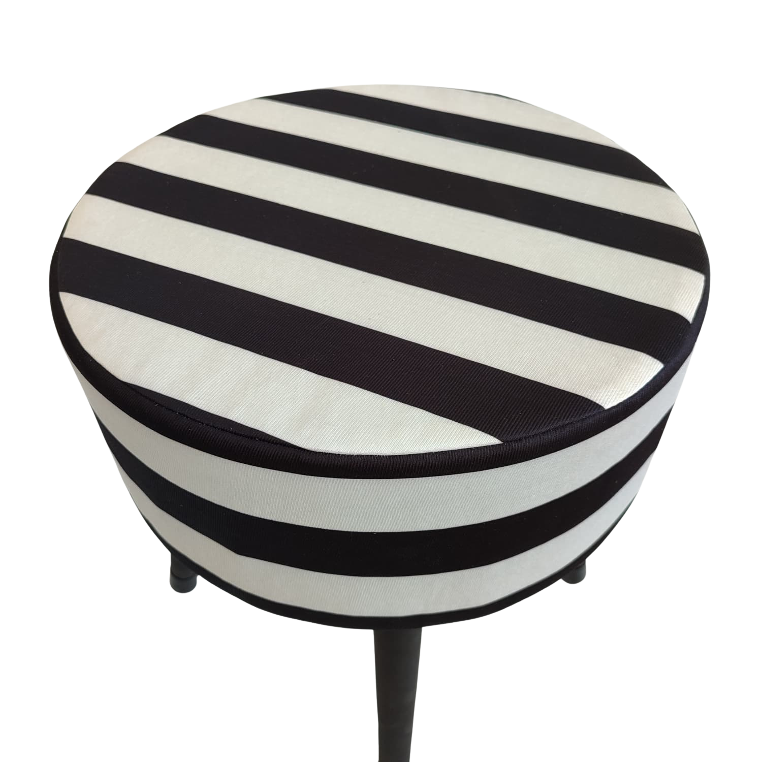 Puf Koltuk Tabure - Zebra Desenli - Ahşap Ayaklı
